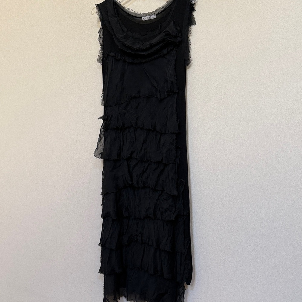 Italian made Black Layered Dress